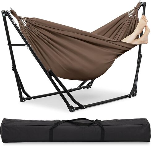 2 in 1 Hammock with Stand, Outdoor Hammock Swing Chair with Portable Heavy Duty Stand, Multi-Functional Hammock Stand 480 lbs Weight Capacit-Black in Saudi Arabia