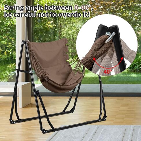 2 in 1 Hammock with Stand, Outdoor Hammock Swing Chair with Portable Heavy Duty Stand, Multi-Functional Hammock Stand 480 lbs Weight Capacit-Black in Saudi Arabia