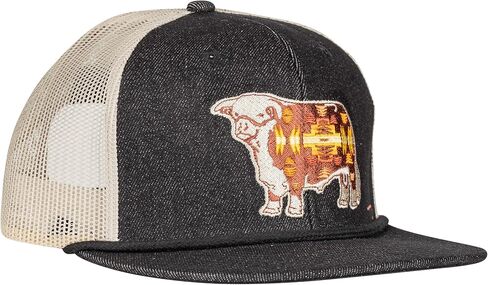 قبعة Lazy J Ranch Apache Hereford Bull Classic Trucker Rope - قبعات ريفية للجنسين قابلة للتعديل in Kuwait