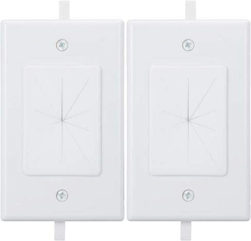 2 Gang Wall Plate أبيض 2 حزمة ، كابل السيليكون يمر عبر لوحة الحائط لكابل الطاقة ، الفيديو الصوتي وكابل الإيثرنت ، إدارة سلك السماعات in Saudi Arabia