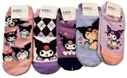 Women's Kawaii Cartoon Character Ankle Socks, Cute Design, 4 Pack in Saudi Arabia