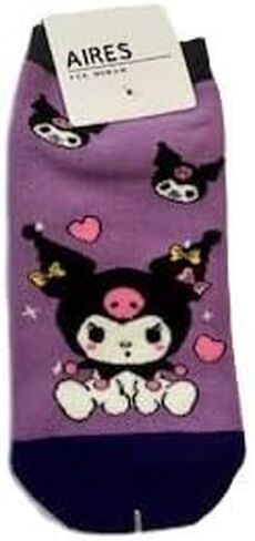 Women's Kawaii Cartoon Character Ankle Socks, Cute Design, 4 Pack in Saudi Arabia