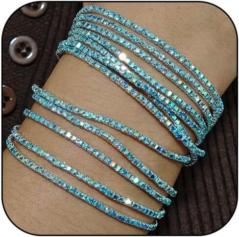 Crystal Stretch Bracelets Set for Women Gold Silver Rhinestone Stackable Cuff Bangle Bracelets Wedding Prom Jewelry in Kuwait