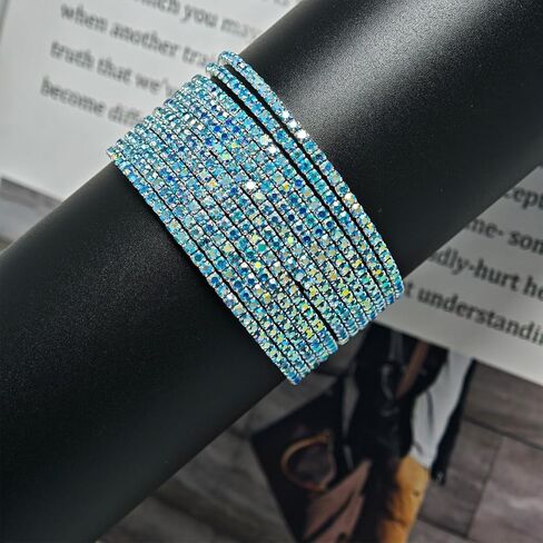 Crystal Stretch Bracelets Set for Women Gold Silver Rhinestone Stackable Cuff Bangle Bracelets Wedding Prom Jewelry in Kuwait