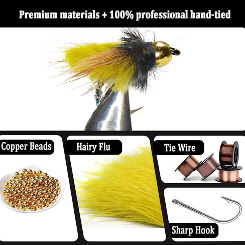 70 PCS Fly Flying Flies Kit Plantable Hand-luded Scud Popper Streamer Flies with box for trout bass salmon fishing fishing in Kuwait