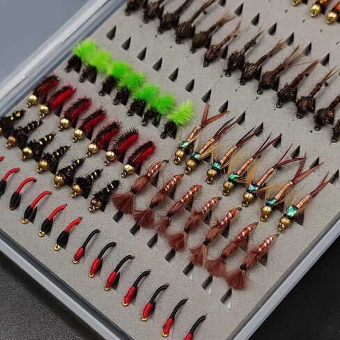 70 PCS Fly Flying Flies Kit Plantable Hand-luded Scud Popper Streamer Flies with box for trout bass salmon fishing fishing in Kuwait