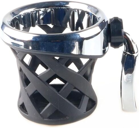 قطعة واحدة من حامل أكواب مقود الدراجة النارية العالمي، مادة البولي كربونات المتينة، متوافقة مع فات بوب، لو رايدر، ديلوكس، داينا، موديلات XL1200، GL1800 F6B حامل مشروب سهل التركيب (أسود، 85 مم) in Kuwait