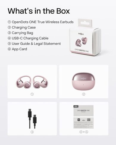 SHOKZ OPENDOTS ONE - سماعات الرأس المفتوحة - سماعات أذن بلوتوث اللاسلكية مع الميكروفون - آمن وخفيف الوزن ، مقطع - صوت DOLBY - شحن سريع - شحن سريع - ما يصل إلى 40 ساعة في اللعب in Kuwait