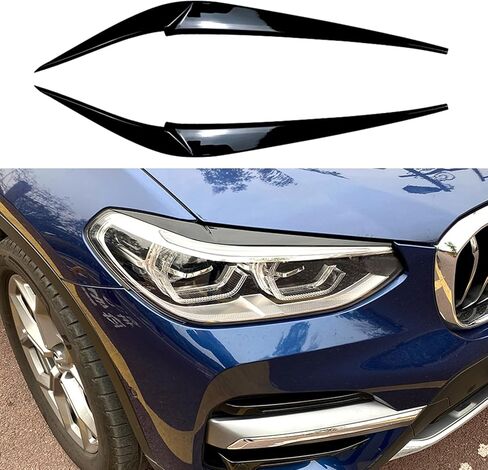 غطاء جفن الحاجب الأمامي للسيارة غطاء من ألياف الكربون الأسود اللامع بمظهر 2018 + BMW X3 X4 G01 G02 in Kuwait