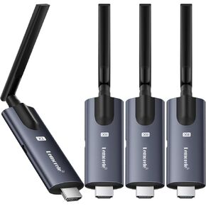 Lemorele Wireless HDMI Transmitter and 4 Receivers, Portable HDMI Wireless Extender, Plug & Play 656FT 1080P HD for Stream Video & Audio from PC/Camera/TV-Box to Monitor/Projector/HD TV/Phone/Tablet in Kuwait