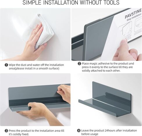 Adhesive Floating Shelves for Wall No Drilling, 12 Inch Acrylic Self Adhesive Shelves, Stick on Shelves, Dorm Wall Shelf, for Bathroom, Kitchen, Bedroom, Office, Gaming Room, Green in Kuwait