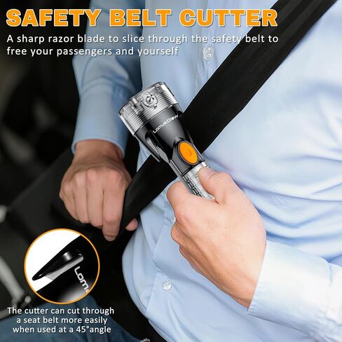 6-in-1 Multifunctional Emergency Tool, Flashlight with CO Detector, Window Breaker, Seat Belt Cutter, Red/White LED Warning Light, and Flashlight for Automotive Rescue Tool in Kuwait