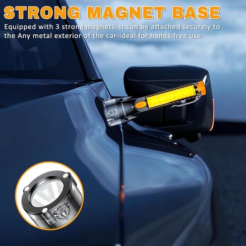 6-in-1 Multifunctional Emergency Tool, Flashlight with CO Detector, Window Breaker, Seat Belt Cutter, Red/White LED Warning Light, and Flashlight for Automotive Rescue Tool in Kuwait