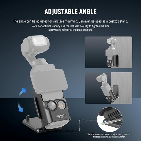 NEEWER Pocket 3 Cage, All in One Aluminum Alloy Protective Video Rig Compatible with DJI Osmo Pocket 3 & Magnetic Mount Accessories, 1/4" Threads Cold Shoe, Slots for Quick Release Side Handle, AC029 in Saudi Arabia