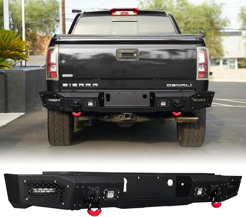 المصد الخلفي متوافق مع 2007-2013 شيفروليه سيلفرادو 1500 وجي إم سي سييرا مع فتحة تركيب مستشعر و4 مصابيح ألومنيوم و2 × 4.75 T حلقات على شكل حرف D in Kuwait