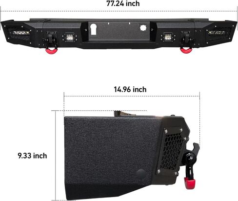المصد الخلفي متوافق مع 2007-2013 شيفروليه سيلفرادو 1500 وجي إم سي سييرا مع فتحة تركيب مستشعر و4 مصابيح ألومنيوم و2 × 4.75 T حلقات على شكل حرف D in Kuwait