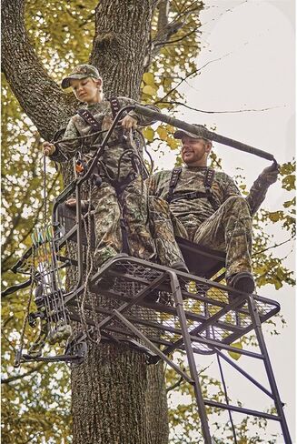Guide Gear 17' 2-Man Ladder Tree Stand Climbing Hunt Seat, Hunting Gear Equipment Accessories Camo in Saudi Arabia
