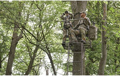 Guide Gear 17' 2-Man Ladder Tree Stand Climbing Hunt Seat, Hunting Gear Equipment Accessories Camo in Saudi Arabia