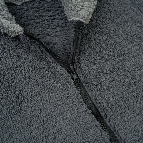 Funnycokid Boys Robe Zipper Kids Soft Fleece Hooded Bathrobe 7-14 Years in Kuwait