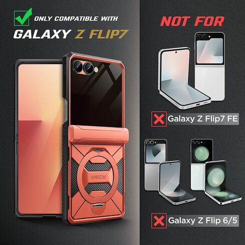 TONGATE 360° Spin Magnetic Stand for Z Flip 7 Case with Privacy Screen Protector, [Compatible with Magsafe] [Anti Spy] Full-Body Shockproof Samsung Galaxy Z Flip 7 Case with Hinge Protection, Black in Kuwait