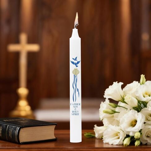 Baptism Candle - Baptismal Candles for Boys and Girls, Catholic Baptism Gift - Velas para Bautizo - Velas para Bautizo de Niño in Saudi Arabia