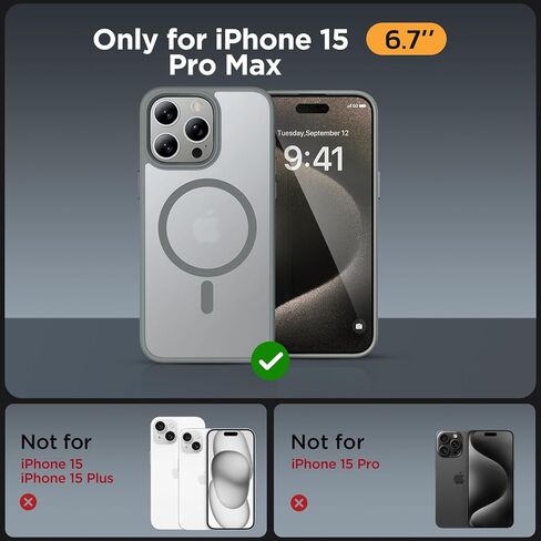 MiRacase 2025 Magnetic Magnetic لـ iPhone 13 Pro Case [متوافق مع Magsafe] [مع واقي شاشة 2x] حماية من الدرجة العسكرية ، ومكافحة الأصناف ، وحالة تصميم Slim Design for iPhone 13 Pro ، Black in Kuwait