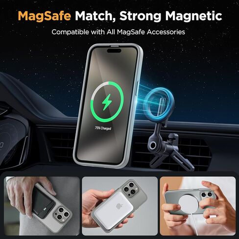 MiRacase 2025 Magnetic Magnetic لـ iPhone 13 Pro Case [متوافق مع Magsafe] [مع واقي شاشة 2x] حماية من الدرجة العسكرية ، ومكافحة الأصناف ، وحالة تصميم Slim Design for iPhone 13 Pro ، Black in Kuwait
