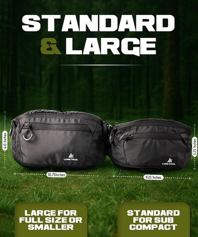 Lone Trail Subcompact مخفي Carry Fanny Pack للرجال | قابلة للتعديل CCW Fanny Pack للرجال المشي لمسافات طويلة والسفر ، والوصول السريع إلى جيوب الخلفية- حزم الخصر التكتيكية مع حزام رئيسي وقابل للتعديل بالكامل in Kuwait