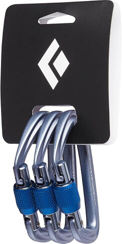 Black Diamond Hotforge Screwgate Locking Carabiner 3 Pack for Rock Climbing, Mountaineering, Camping, Outdoor, Black in Saudi Arabia