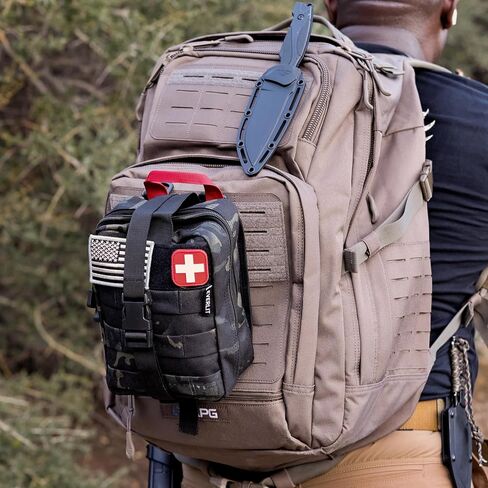 EVERLIT Emergency Trauma Kit, CAT GEN-7 Tourniquet 36" Splint, Military Combat Tactical IFAK for First Aid Response, Critical Wounds, Severe Bleeding Control (Black) in Saudi Arabia