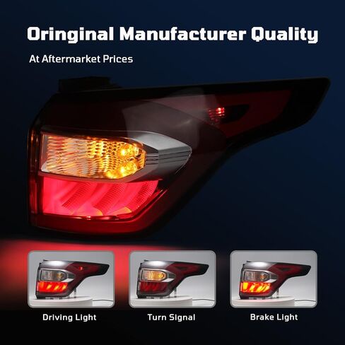 مصابيح خلفية متوافقة مع Ford Escape Kuga 2017 2018 2019 مجموعة مصابيح الفرامل الخلفية OE Factory Style المصابيح الخلفية (جانب السائق الأيسر) in Kuwait