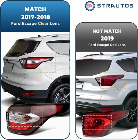 مصابيح خلفية متوافقة مع Ford Escape Kuga 2017 2018 2019 مجموعة مصابيح الفرامل الخلفية OE Factory Style المصابيح الخلفية (جانب السائق الأيسر) in Kuwait