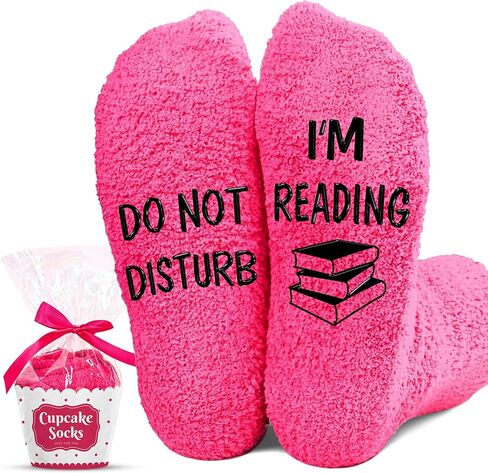 VICRAZY Book Lovers Gifts - Perfect Gifts for Book Lovers, Reading Socks For Readers and Bookworms, Ideal Presents for Readers, Funny Women Socks - Soft and Warm Material in Kuwait