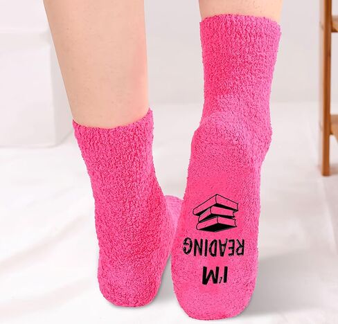 VICRAZY Book Lovers Gifts - Perfect Gifts for Book Lovers, Reading Socks For Readers and Bookworms, Ideal Presents for Readers, Funny Women Socks - Soft and Warm Material in Kuwait