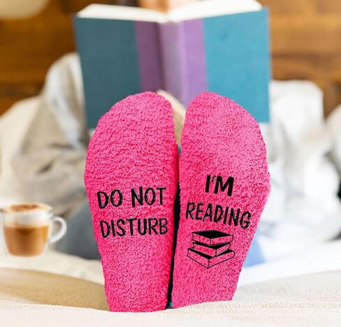 VICRAZY Book Lovers Gifts - Perfect Gifts for Book Lovers, Reading Socks For Readers and Bookworms, Ideal Presents for Readers, Funny Women Socks - Soft and Warm Material in Kuwait