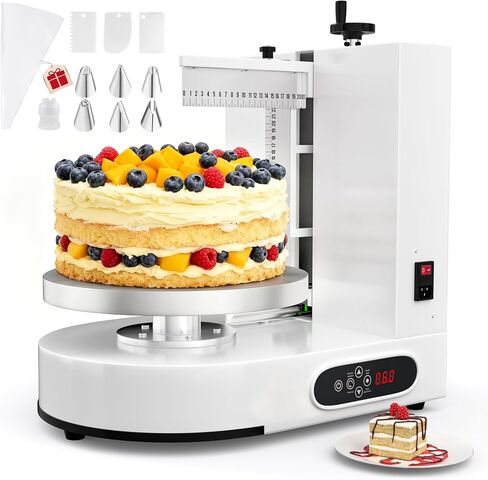 PYY Cake Decorating Machine - Automatic Cake Cream Spreading Machine for 4-12 Inch Cake Icing Machine 60-320 RPM with Graduated Scrapers in Saudi Arabia
