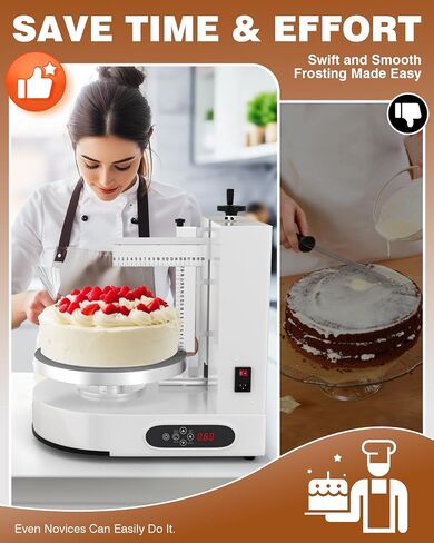 PYY Cake Decorating Machine - Automatic Cake Cream Spreading Machine for 4-12 Inch Cake Icing Machine 60-320 RPM with Graduated Scrapers in Saudi Arabia