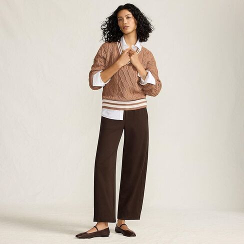 Lands' End Women's Sport Knit High Rise Barrel Ankle Pants in Saudi Arabia