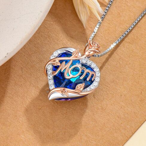 Wife/Sister/Daughter/Grandma Necklace with Heart Crystal 925 Sterling Silver Pendant Necklace Birthday Christmas Jewelry Gifts for Daughter from Mom and Dad in Saudi Arabia