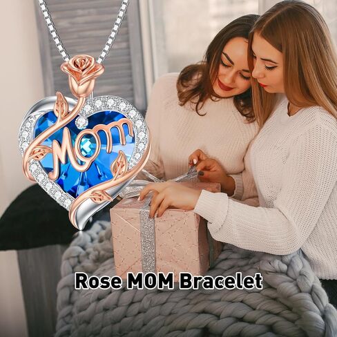 Wife/Sister/Daughter/Grandma Necklace with Heart Crystal 925 Sterling Silver Pendant Necklace Birthday Christmas Jewelry Gifts for Daughter from Mom and Dad in Saudi Arabia