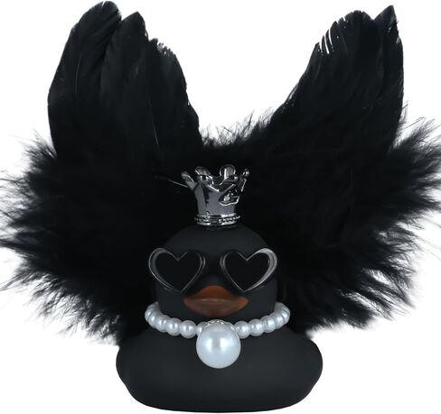 Car Ducks Rubber Duck Car Ornaments, Red Angel Feather Duck with Crown, Sunglasses, Red Wings & Pearl Necklace, for Women, Office, and Home Decor in Saudi Arabia