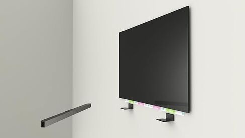 Hangsmart TV Soundbar Mount No Stud & No Drill Esclude Elugy ، DIY Universal Bar Bar Bracket ، يحمل ما يصل إلى 50 رطلاً ، ويحمل معظم أشرطة الصوت. (أسود) in Kuwait