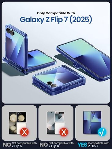 i-Blason for Samsung Galaxy Z Flip 7 Case with Stand [Tempered Glass Screen Protector] [Hinge Protection] [Support Wireless Charging] Slim Matte Protective Magnetic Phone Case for Z Flip 7, Clear in Saudi Arabia