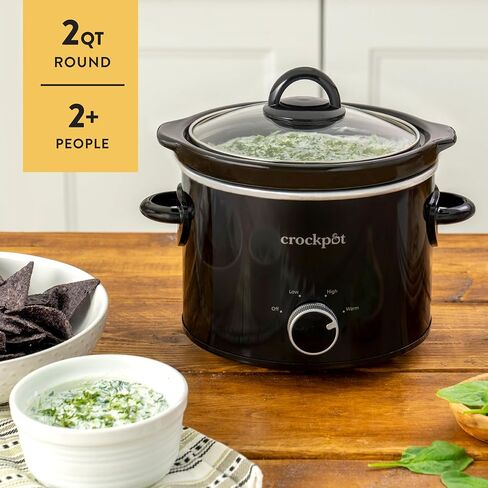 Crock-Pot Small 2.5 Quart Casserole Slow Cooker in White/Blue, Enjoy Eye-Catching Quick Meals, Durable and Compact in Saudi Arabia