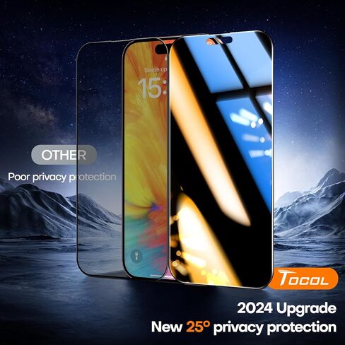 TOCOL for 6.3 Screen Protector 6.3 inch 9H Hardness Military Grade Shatterproof HD Clear Tempered Glass for Full Coverage Easy Installation 2 Pack in Saudi Arabia