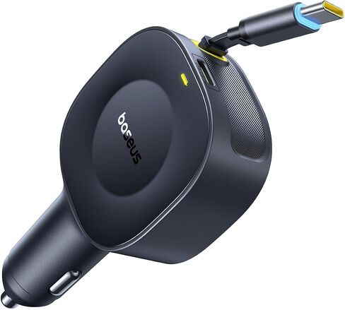 BASEUS 163W شاحن سيارة قابل للسحب USB C الشحن السريع ، PRILETRIP VR2 MAX 4 في 1 شاحن سيارة سريع مع كابل USB C قابل للسحب مزدوج لـ iPhone 16 15 14 Pro Max ، Samsung Galaxy S25 Ultra ، Android in Saudi Arabia