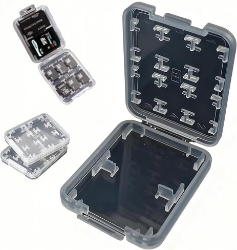 2pcs SD Plastic Memory Card Storage Case - Hard Card Holder for Micro SD, SDHC, TF, MS Cards 8 in 1 Reusable Plastic Memory Card Storage Case (Cards Not Included) in Saudi Arabia