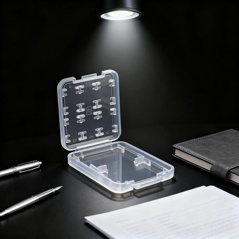 2pcs SD Plastic Memory Card Storage Case - Hard Card Holder for Micro SD, SDHC, TF, MS Cards 8 in 1 Reusable Plastic Memory Card Storage Case (Cards Not Included) in Saudi Arabia