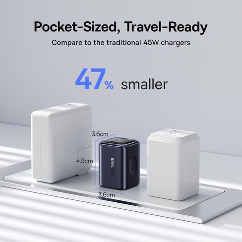 Baseus PICOGO 67W USB C Charger, Smallest 3 Port Fast Charging Block with Foldable Plug, PD/PPS for MacBook Air/Pro, iPhone 16/15 Series, Galaxy S25/24, Airpods 4 & More in Kuwait