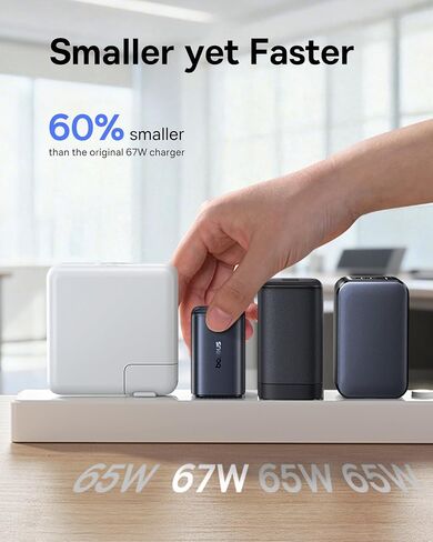 Baseus PICOGO 67W USB C Charger, Smallest 3 Port Fast Charging Block with Foldable Plug, PD/PPS for MacBook Air/Pro, iPhone 17/16/15 Series, Galaxy S25/24, Airpods 4 & More in Saudi Arabia